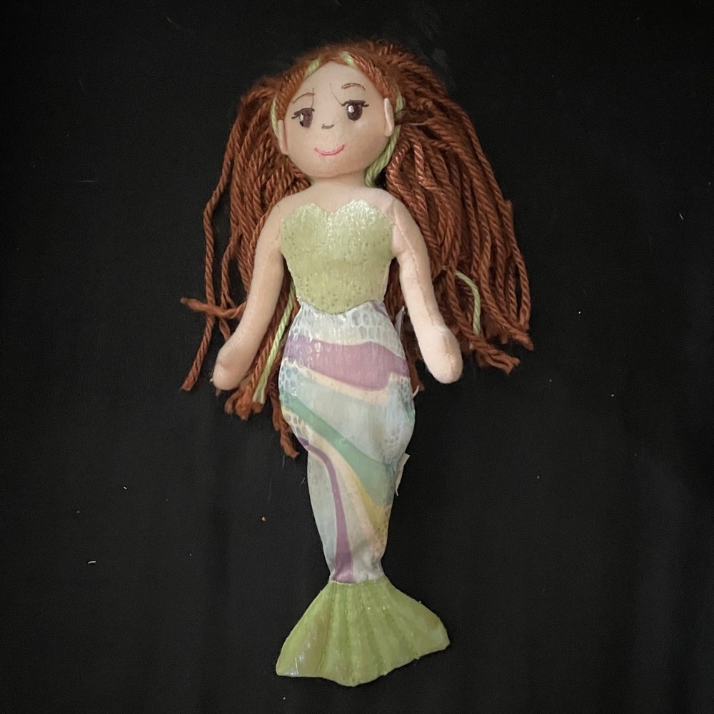 Charming Green Mermaid Doll with Brown Hair